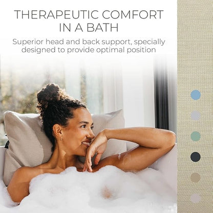 BADESOFA® Luxury Bath Pillow M - Lusciously Soft & Comfortable Tub Pillow for Bathtub - Washable & Quick-Drying Bath Back Pillow - Non-Slip Full Body Tub Pillow - Luxury Spa Cushion in Beige