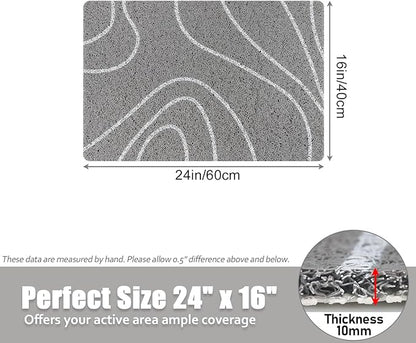 Shower Mat Bathtub Mat Non-Slip - 16x24 Inch, Soft Comfort Bath Mat with Drainage Holes, PVC Loofah Massage Bathmat for Shower, Tub, Bathroom, Wet Areas, Quick Drying