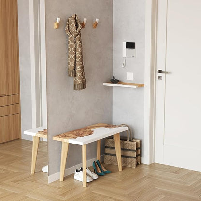 RWA Straight Edge Floating Shelf – Unique Wood Floating Shelf for Wall Decor, Living Room, Bedroom, or Bathroom – Sleek Decorative Wall Shelves for Home & Office (Straight/White, Medium - 16x6)