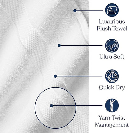 Delara Organic Cotton Luxuriously Plush Bath Sheet Pack of 4 | GOTS & OEKO-TEX Certified | Premium Hotel Quality Towels | Feather Touch Technology|650 GSM Long Staple|Soft, Quick Dry & Ultra-Absorbent