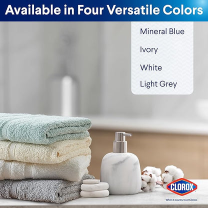 CLOROX Bleach Friendly Towels, Quick Dry, 100% Cotton Hand Towels (16" x 26"), Highly Absorbent Soft Lightweight, Ideal for Everyday Use, Easy to Wash (2 Pack, Ivory)