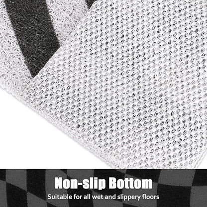 Square Shower Mat Non-Slip 24x 24 Inch, Soft Comfort Bath Mat with Drainage Holes, PVC Loofah Massage Bathmat for Shower,Tub,Bathroom,Wet Areas, Quick Drying