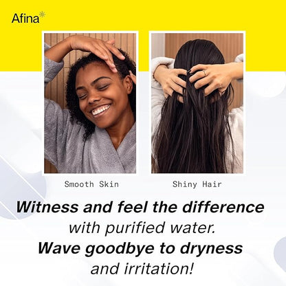 Afina Filtered Shower Head, Shower Filter for Hard Water | Improves Skin & Hair by Removing Chlorine & Toxic Chemicals from Hard Water | High Pressure Shower Filter Head Water Filter (Brushed Nickel)