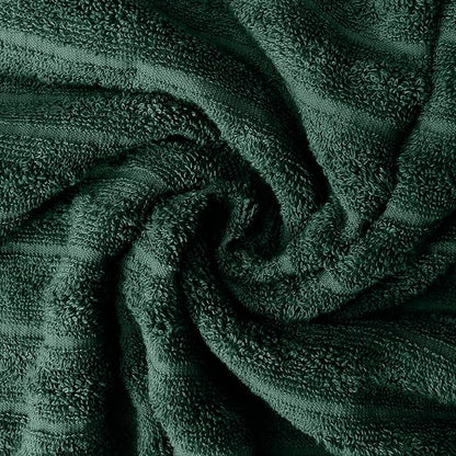 DAN RIVER Pack of 2 Bath Sheet 35x70 Inches, Ribbed Oversized Bath Towels Extra Large, Organic Cotton Towels for Bathroom - Hunter Green