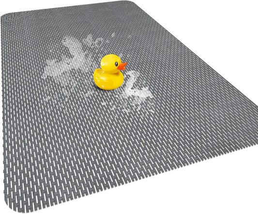 Large Anti Slip Shower Mat - Yonala 39.4" x 31.5" Non Slip Shower Mat for Inside Shower, Trimmable PVC Shower Floor Mat for Shower Stall, Bathroom, Tub, Quick Drying Matt