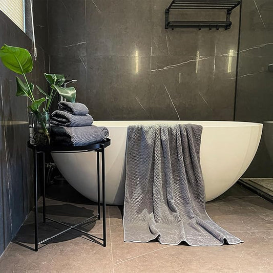 Extra Large Bath Towels Set for Bathroom 30x60 Inches Super Soft Light Weight Quick Dry Microfiber Shower Towels (6 Piece, Charcoal)