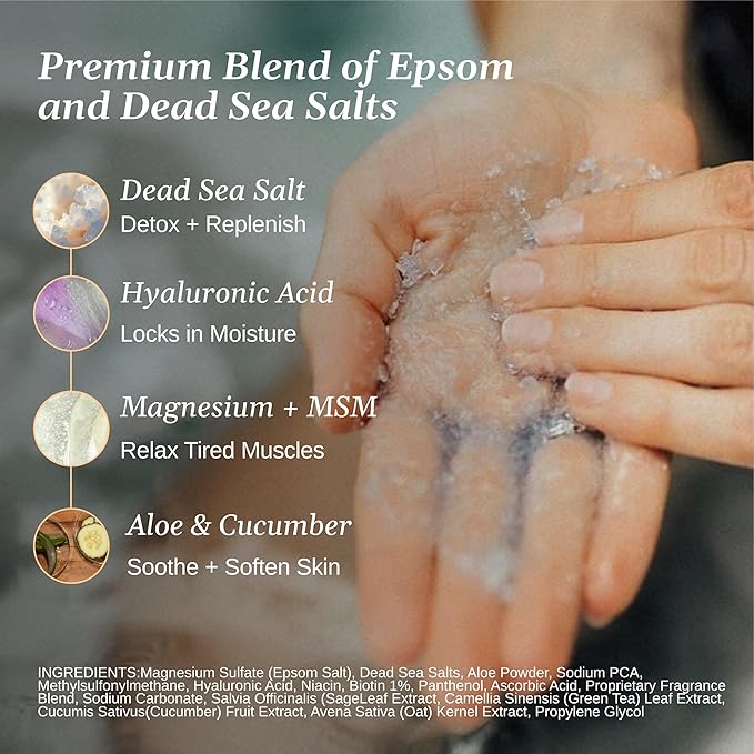 Relax Spa & Bath, Epsom & Dead Sea Salts, Aromatherapy Bath Salts for Hot Tub, Bath, or Spa, Infused with Magnesium, Energy Therapy