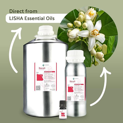 Neroli Essential Oil - Direct from Egyptian Nile Delta Farms - Steam Distilled - Aceite Azahar for Aromatherapy, Massage, Diffuser, DIY Candle and Soap Making - 8oz