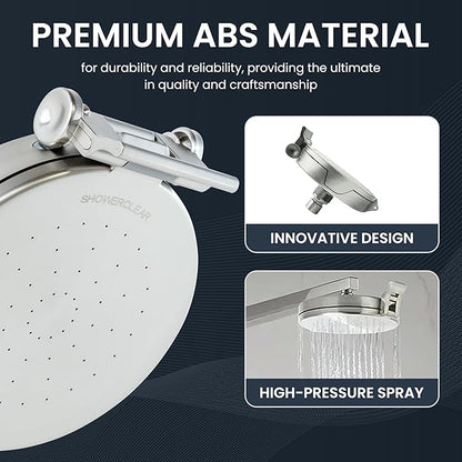 Shower Clear-The World’s Only Cleanable Shower Head with Patented Open-Clean Design to Reduce Moisture and Buildup, High Pressure Flow, Universal Fit -Nickel (1.1 lbs, 5.5 inches)