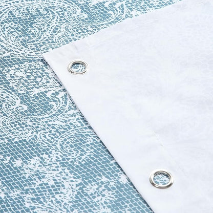 Chantilly Lace Shower Curtain - Heavyweight Polyester, Storm Blue to White Ombre Design, 72" W x 72" H