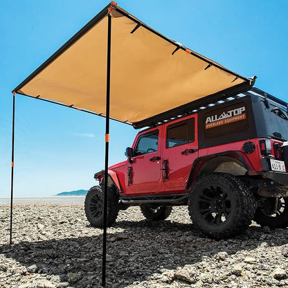ALL-TOP Vehicle Awning 6.6'x10' Roof Rack Pull-Out Sun Shade UV50+, Weatherproof 4x4 Side Awning for Camping & Overland (Hardware Included)