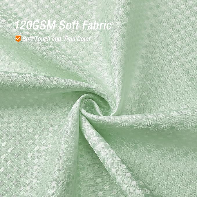 Gibelle Long Shower Curtain 72 x 78, Tall Waffle Weave Textured Fabric Shower Curtain for Bathroom, Water Repellent, Machine Washable, Mint Green
