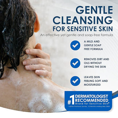 Vanicream Gentle Body Wash, 12 Fl Oz, Formulated without Common Irritants for Sensitive Skin, Gentle Cleanse and Moisture, Removes Dirt & Oils, Non-Drying, pH-Balanced Shower Gel