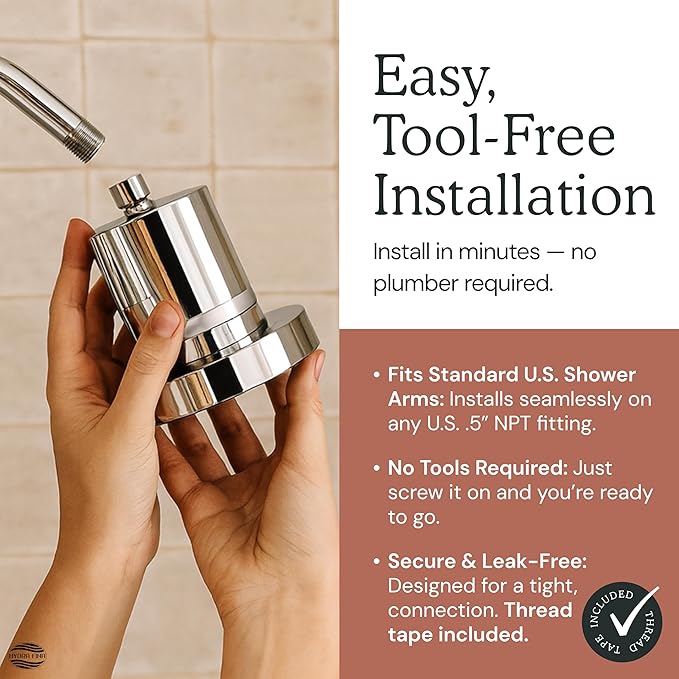 Filtered Shower Head for Hard Water | Reduce Chlorine & Heavy Metals for Improved Skin & Hair Health | High Pressure Water Softener Shower Head [Black]