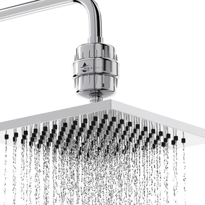 Aqua Earth Shower Filter Head for Hard Water Softening with Vitamin C for Healthier Skin, Hair and Nails. 20 Filtration Stages