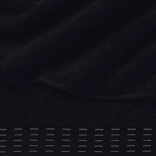 Cotton 2 Pack Oversized Bath Towel Set 28x55 inches, Large Bath Towels, Ultra Absorbant Compact Quickdry & Lightweight Towel, Ideal for Gym Travel Camp Pool - Black