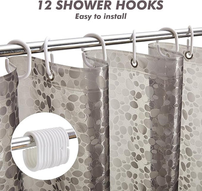 Waterproof Shower Curtain Liner EVA 8G - Rust-Proof Hooks, Heavy-Duty Magnets - Enhance Your Bathroom with Durability and Elegance