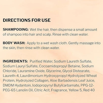 McKesson Body Wash and Shampoo [4 Count] - 1  Gallon Bulk Refill Full Body Wash with Aloe, Apricot Scent - Sensitive Skin & Hair 2‑in‑1