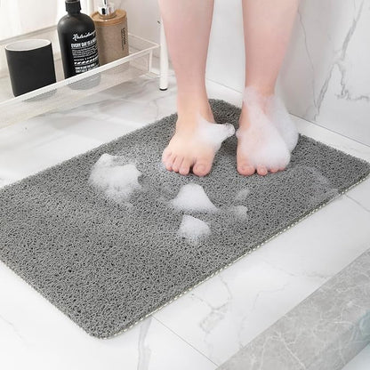 Non Slip Bathtub Mat, Anti Slip Shower Mat, Quick Drying Bath Tub Mats, Foot Scrubber Mat, Anti Slip Mat for Tub, Floor, Bathroom, Home, Kitchen, Hotel (Grey 32"x17")