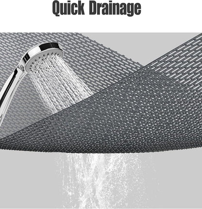 Large Anti Slip Shower Mat - Yonala 39.4" x 31.5" Non Slip Shower Mat for Inside Shower, Trimmable PVC Shower Floor Mat for Shower Stall, Bathroom, Tub, Quick Drying Matt