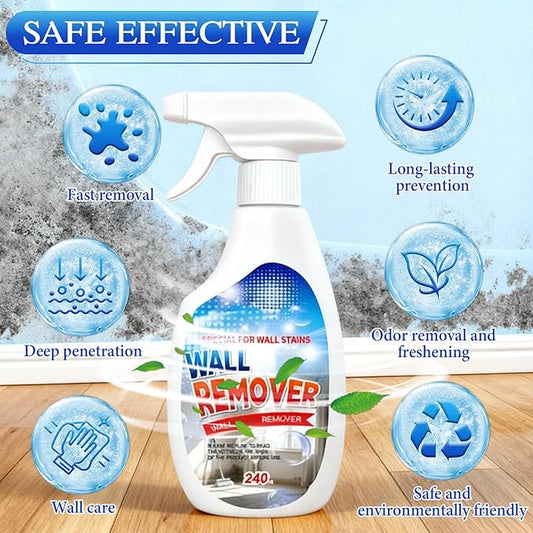 Highly Effective Removal Spray,Wall Cleaner Spray,Stain,Dust And Dirt Remover,Multi-Surface Cleaning Solution,for Wood,Tile,Fabric,Bathrooms,Kitchens - 8.12 Fl oz