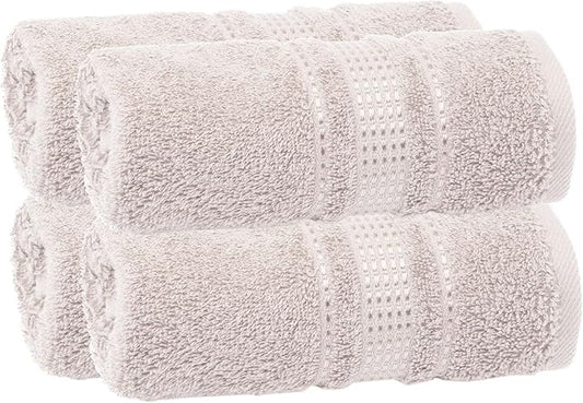 Melissa Linen, Fingertip Towels 4 Pack, 100% Turkish Cotton, Small Hand Towels for Body and Face, 12 x 18 in, Soft and Absorbent, Quick Dry, (Beige Fingertip Towels)