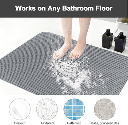 Square Shower Mat: 32"x32" Extra Large Non Slip Shower Mats for Inside Shower, Trimmable PVC Anti Slip Shower Stall Mats, Quick Dry Stand Up Shower Mat for Elderly, Kids