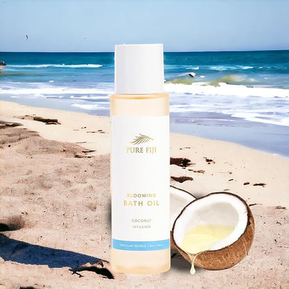 Pure Fiji Bath Oil, Conditioning Body Moisturizer with Natural Ingredients Bath Essential for Women Moisturizing Bath & Body Oil - Coconut Milk & Honey (8oz/236ml)