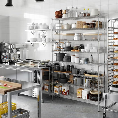 14" Deep x 54" Wide x 86" Height Wire Shelving Kit | 8-Tier | NSF Commercial Storage Rack Unit
