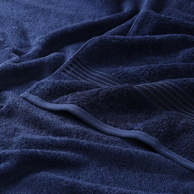 Superior Egyptian Cotton Bath Sheet Set, Oversized Towels for Home Bathroom, Master, Guest Bath, Decor Essentials, Quick Dry, Absorbent, Large Body Towel, Spa, Hotel, Resort, Set of 2, Navy Blue