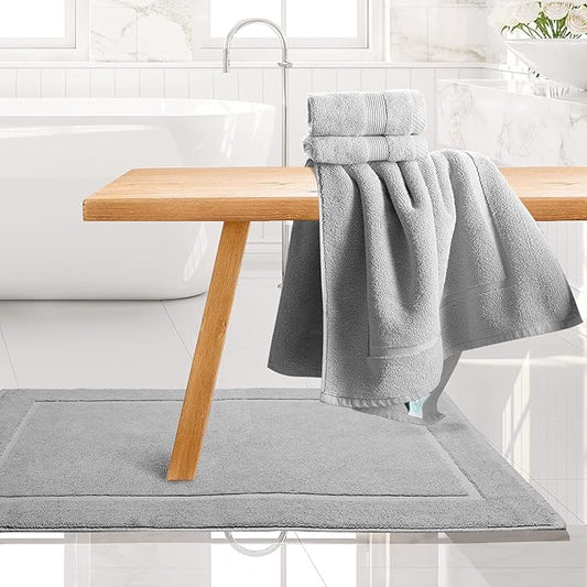 Hearth & Harbor Bath Towels - 100% Ring Spun Cotton Luxury Towels - Ultra Soft & Highly Absorbent, Bathroom Towels. Floor Mat, Charcoal Gray
