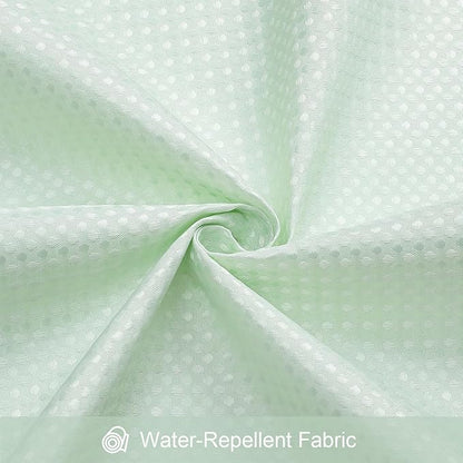 3 in 1 Stall Half Size Mint Green Shower Curtain Set-36 W x 72 H, Modern Waffle Waterproof Fabric and PEVA Liner Set with Stainless Steel Hooks