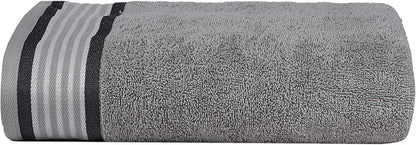 CASA COPENHAGEN He & She 2 Pieces Large Bath Sheet Set- Pine Grey + Grey Violet, 550 GSM, Designed in Denmark Made of Soft Egyptian Cotton for Bathroom, Kitchen & Shower
