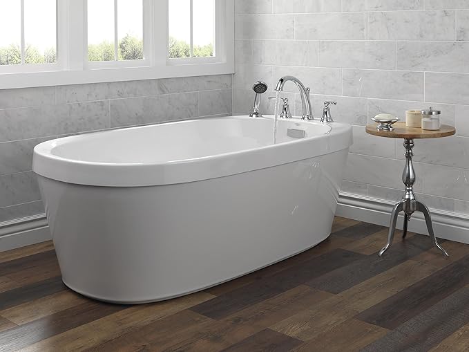 Delta Woodhurst Roman Tub Faucet with Hand Shower, Chrome Deck Mount Bathtub Faucet, Chrome T4732 (Valve sold separately)