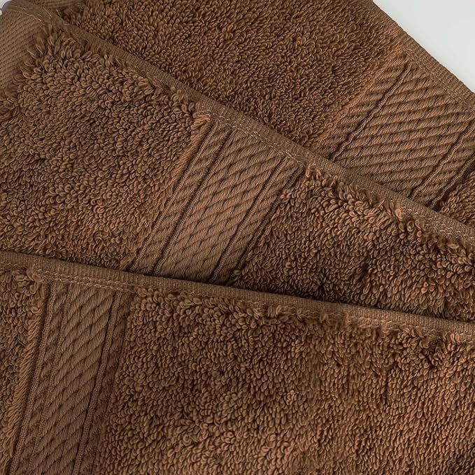 Superior Egyptian Cotton Pile Bath Sheet Set of 2, Ultra Soft Luxury Towels, Thick Plush Essentials, Absorbent Heavyweight, Guest Bath, Hotel, Spa, Home Bathroom, Shower Basics, Chocolate