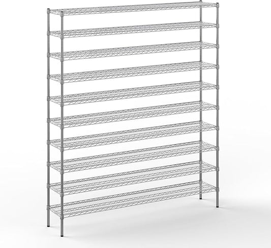 14" Deep x 72" Wide x 86" Height Wire Shelving Kit | 10-Tier | NSF Commercial Storage Rack Unit