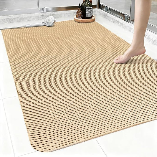 Extra Large Shower Mat: 47"x32" Non Slip Shower Mats for Inside Shower, PVC Anti Slip Shower Stall Mats No Odor, Trimmable Walk in Shower Mats for Elderly Kids