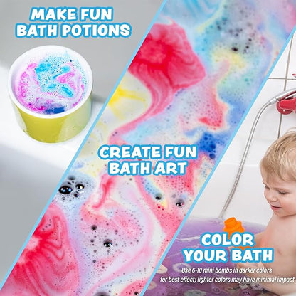 Tub Works Lil' Bursts Mini Bath Bombs for Kids, 90 Count, Gumdrop | Nontoxic | Tiny With A Burst of Color, Foam & Bubbles | Customize Bath With Fun Colors | Create Bath Art