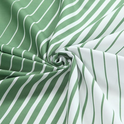 90 Inch Green Shower Curtain, Extra Long Sage Green and White Gradient Vertical Stripe Waterproof Polyester Shower Curtains for Bathroom, 72x90 Inches