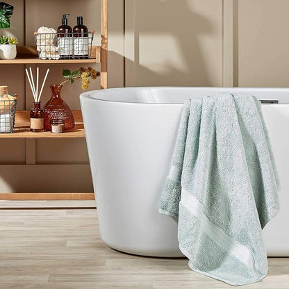 Christy Renaissance 6 Piece Blue Towel Set | 100% Egyptian Cotton | Luxury Bathroom Towels | Soft and Super Absorbent | 675 GSM | 2 Bath Sheet 2 Bath 2 Hand | Eggshell