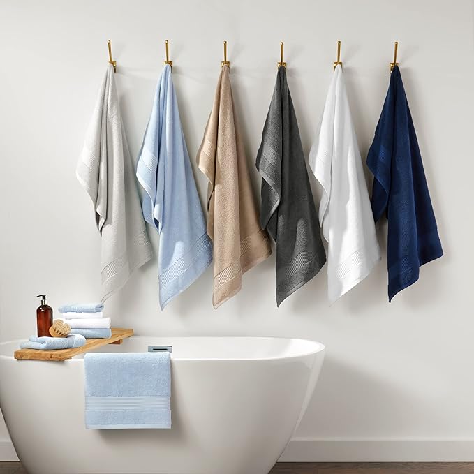 Arkwright Bathroom Hand Towels Set of 6 - Super Soft 100% Cotton, 600 GSM Quick Dry & Absorbent, Luxury Bath Essentials for Hotels, Spa, Hosts, and Vacation Rentals, Lapis Navy