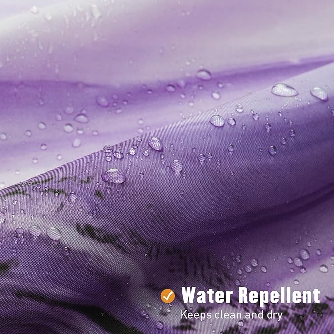 MitoVilla Purple Marble Shower Curtain, Abstract Ombre Fabric Shower Curtains for Modern Bathroom Decor, Luxury Cloth Watercolor Shower Curtain, 72x72
