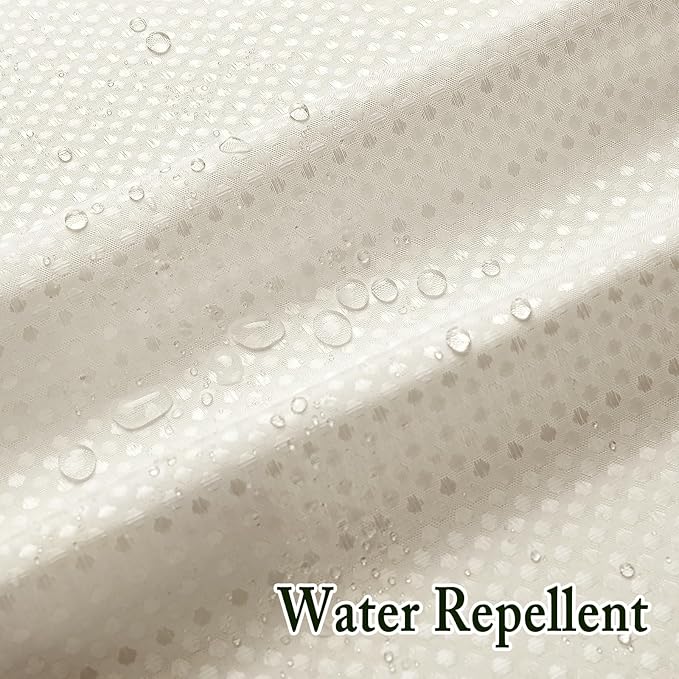 Gibelle Long Shower Curtain 72x80, Waffle Weave Bathroom Shower Curtain with Snap-in Fabric Liner Set, No Hooks Needed, Hotel Style with Mesh Top Window, Ivory