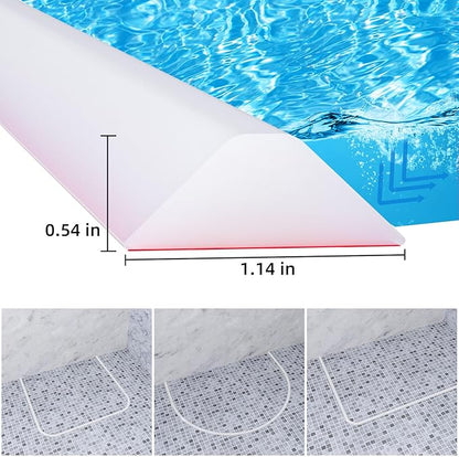 Duzzy 67 Inch Collapsible Shower Water Dam, Shower Threshold Water Stopper Barrier and Retention System and Keeps Water Inside Threshold Dry and Wet Separation, Suitable for Bathroom & Kitchen