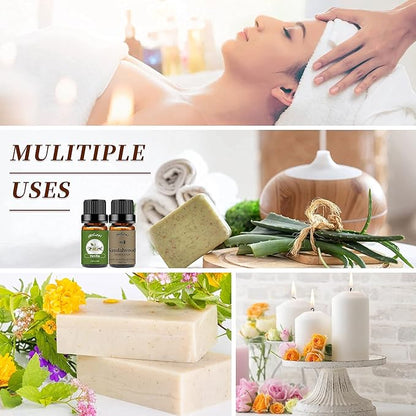 yethious Vanilla Sandalwood Essential Oils for Diffuser & Aromatherapy Pure Natural Organic Vanilla Oils Set - 2PCS 10ML