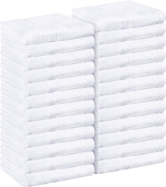Utopia Towels, Salon Towel, Pack of 24, 16 by 27 Inches, Highly Absorbent Cotton Towels for Hand, Gym, Beauty, Spa, and Home Hair Care, White