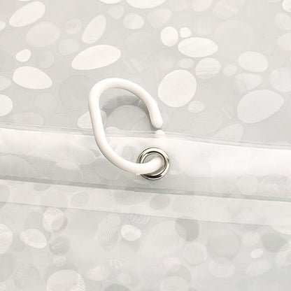 AooHome EVA Shower Curtain Liner, Shower Curtain Cobblestone Patten with Bottom Magnets, Rust Proof Grommets, Semi Transparent, 72W x 75L inch