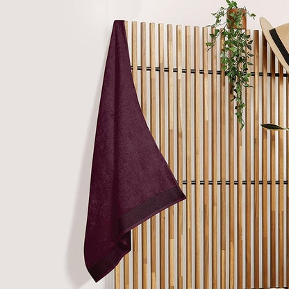Belizzi Home Cotton 2 Pack Oversized Bath Sheet 35 x 70, Large Bath Sheet, Ultra Absorbent, Compact, Eco-Friendly and 100% Recyclable, Quick Drying and Lightweight Towel - Burgundy