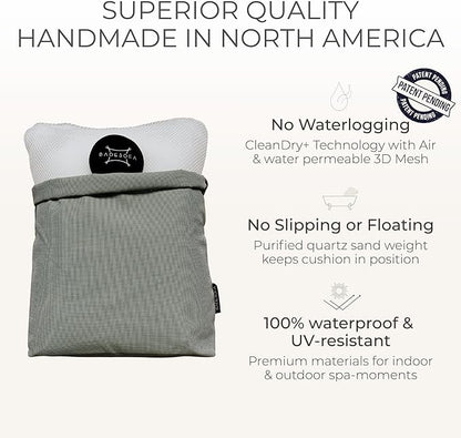 BADESOFA® Luxury Bath Pillow Set 2-Piece – Large Back Pillow & Foot Pillow for Tub – Spa-Grade Comfort for Head, Neck, Back & Feet – Quick Drying Bathtub Cushion Set in Blue