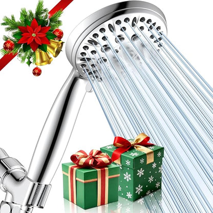 Shower Head, 6 Spray Modes Handheld Showerhead, High Pressure Hand Shower with 59 Inch Stainless Steel Hose and Adjustable Shower Head Holder, Chrome